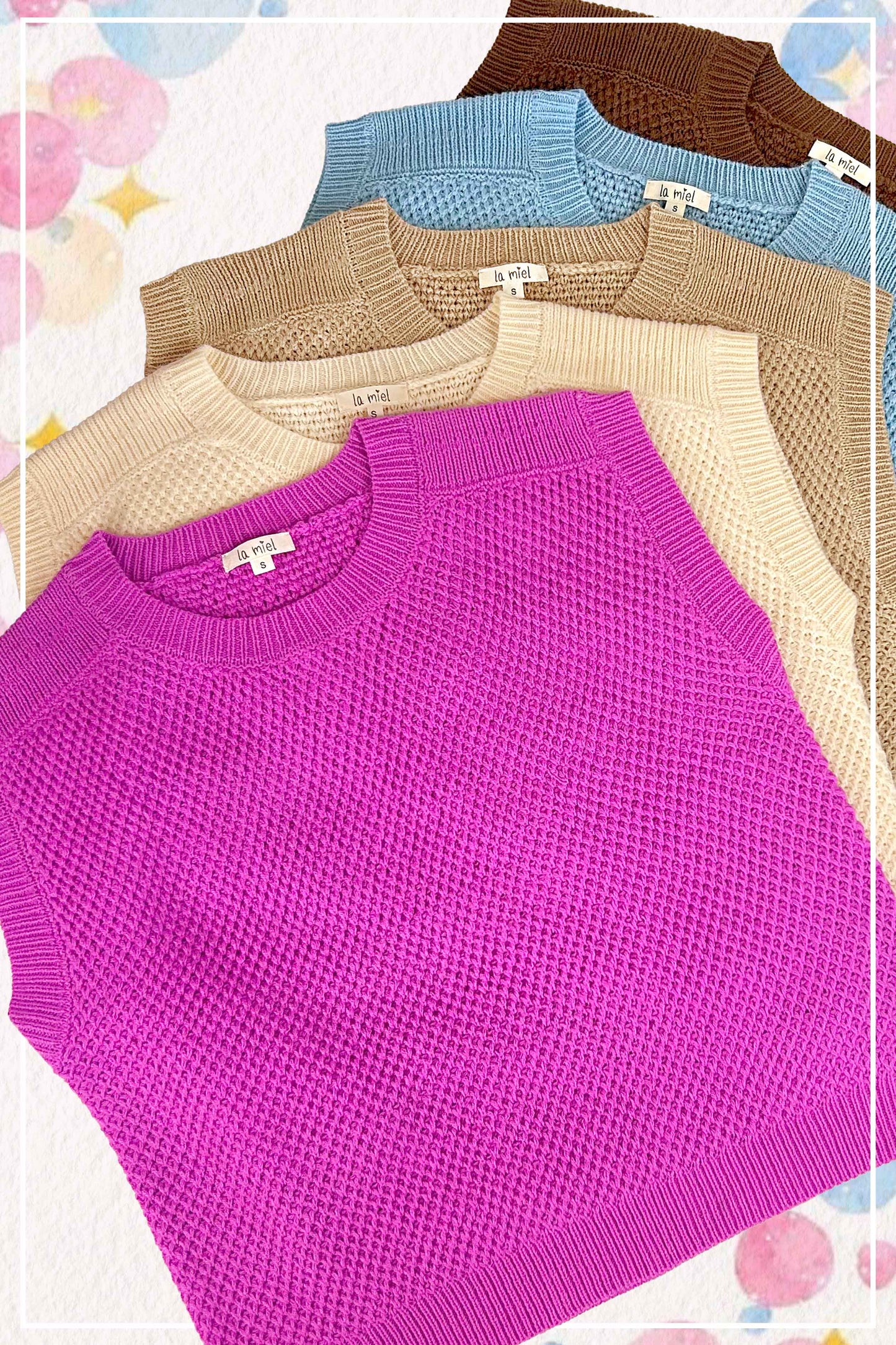 Loose Fit Round Neck Sweater Vest Top