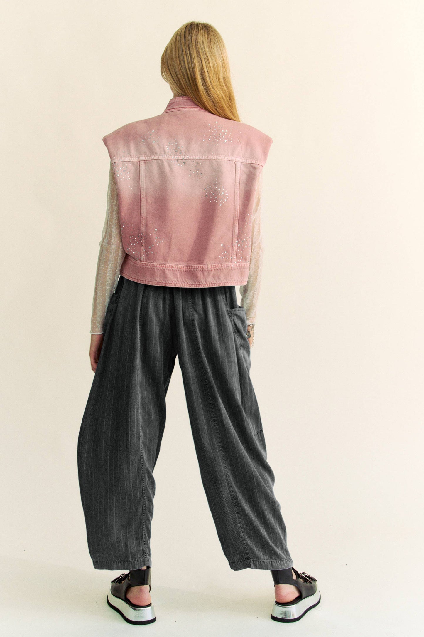 HIGH WAIST TENCEL DENIM BARREL PANTS