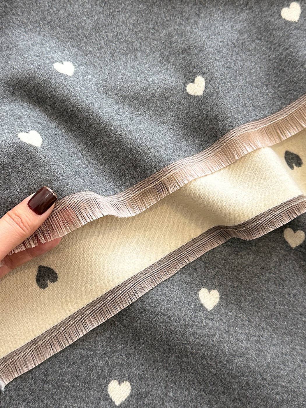 Reversible Heart Print Scarf & Wrap