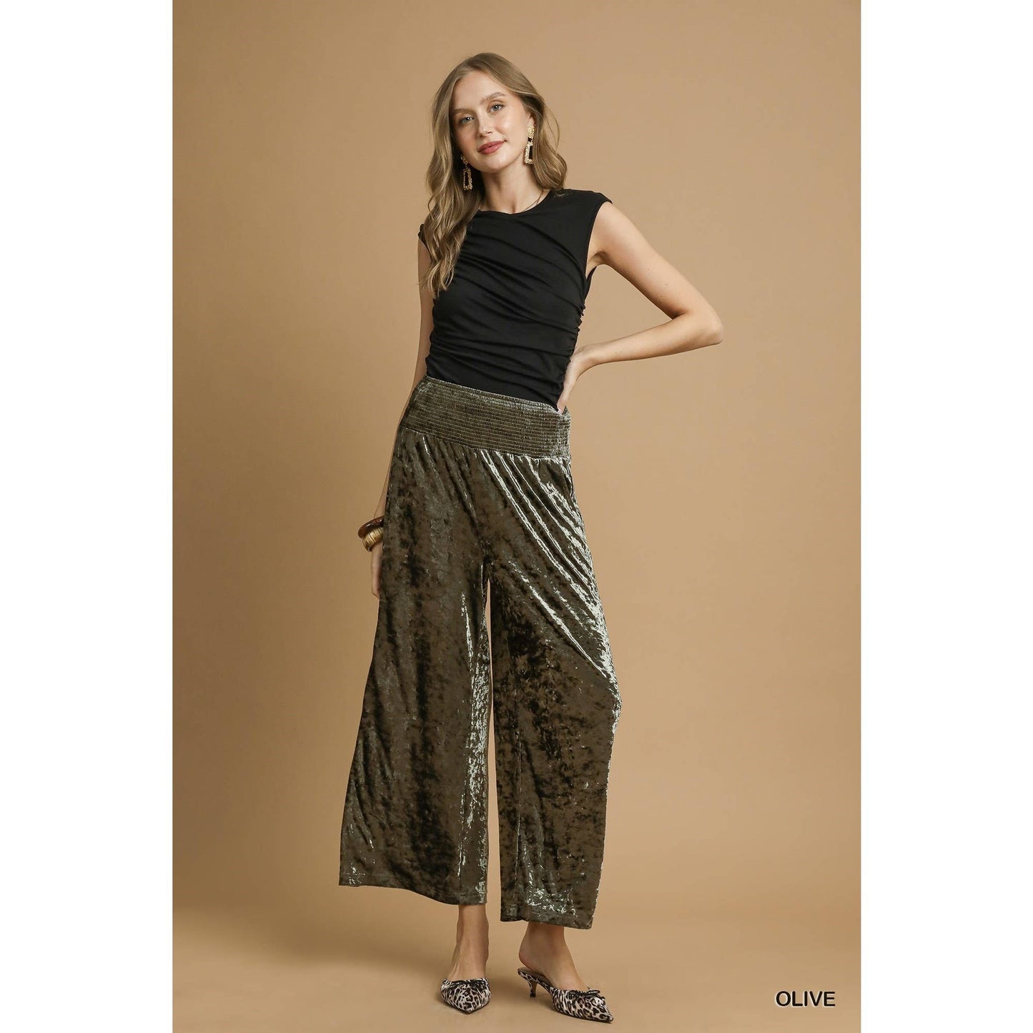 Velvet Wide Leg Pants