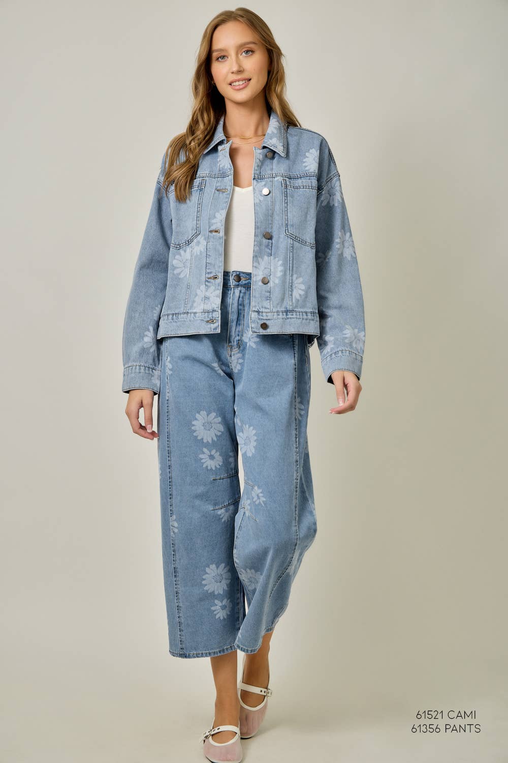 Floral Printed Denim Jacket
