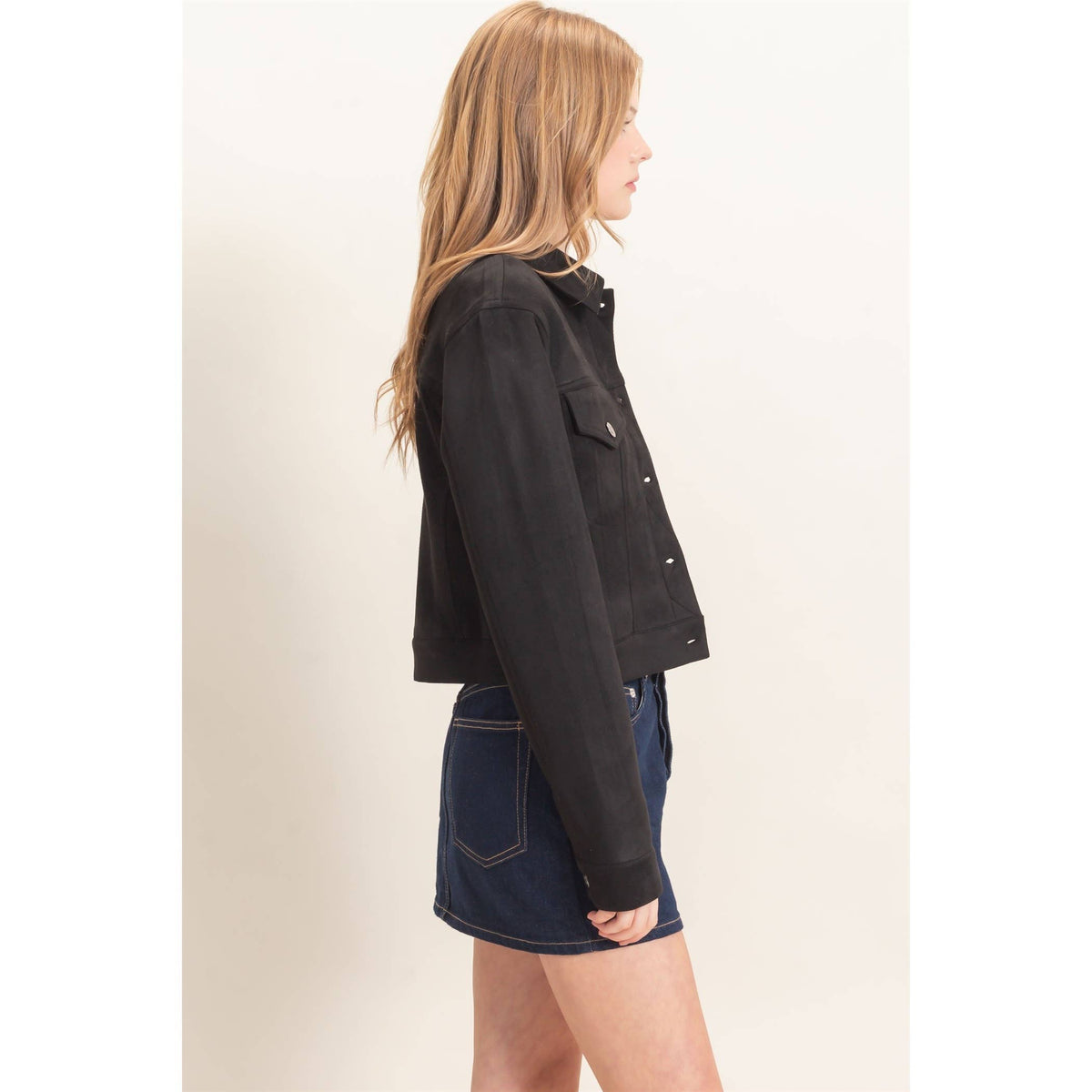 Button-Up Suede Jacket