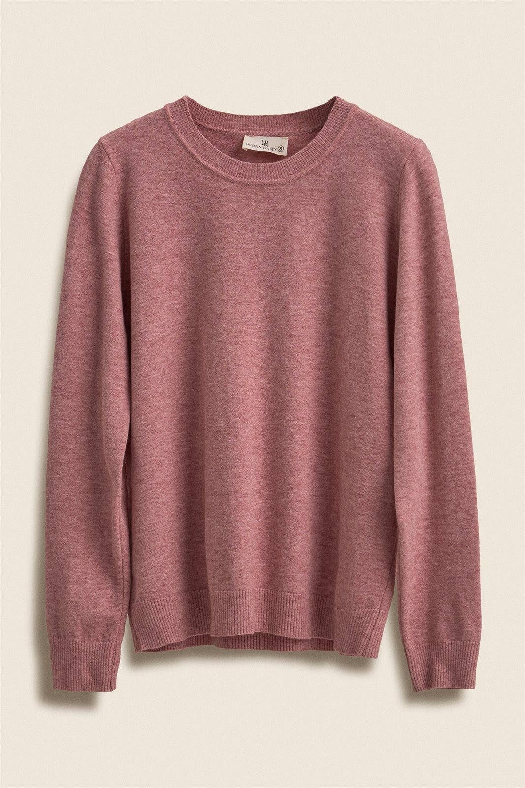 Soft Viscose Blend Crewneck Knit Pullover