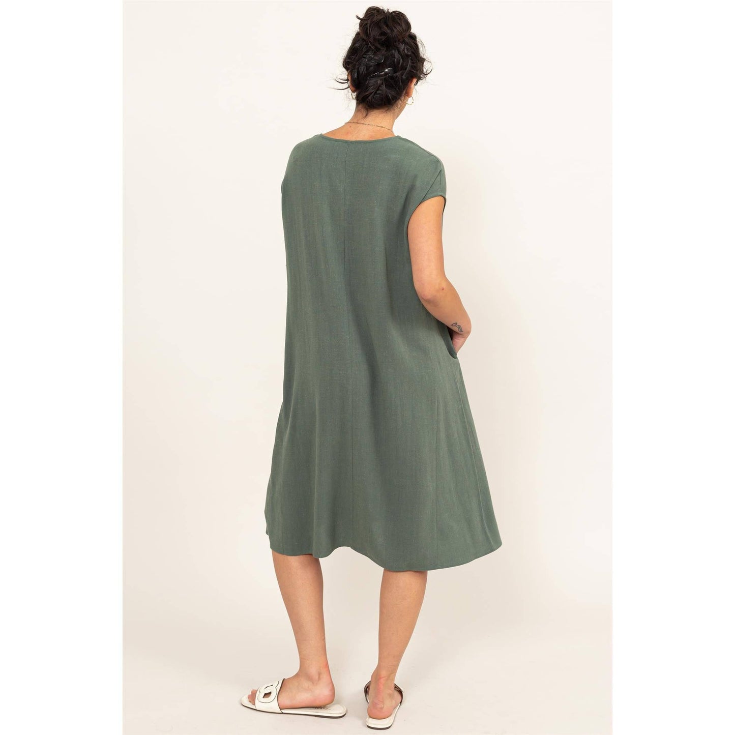 Linen Oversized Midi Dress