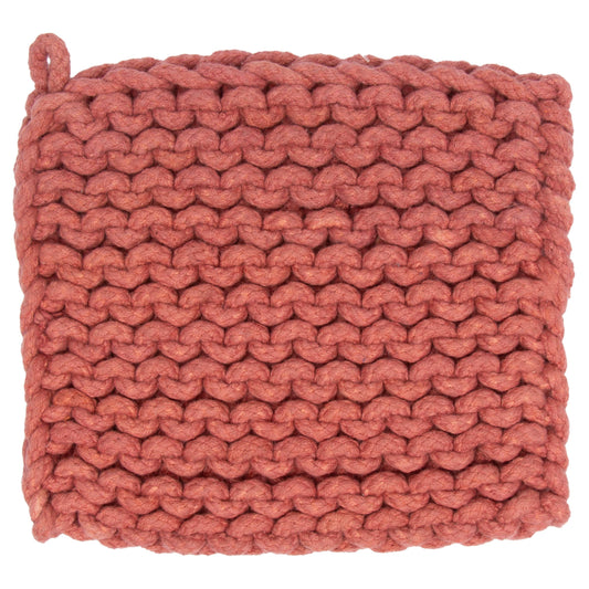 Mauve Chunky Knit Cotton Pot Holder