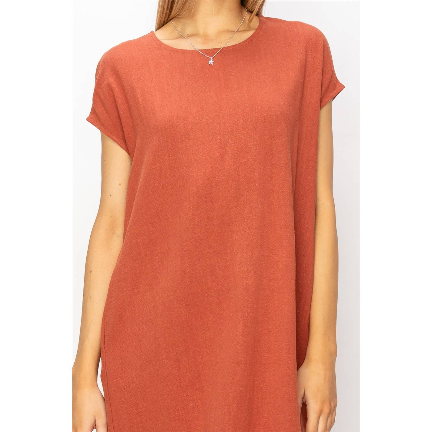 Linen Oversized Midi Dress
