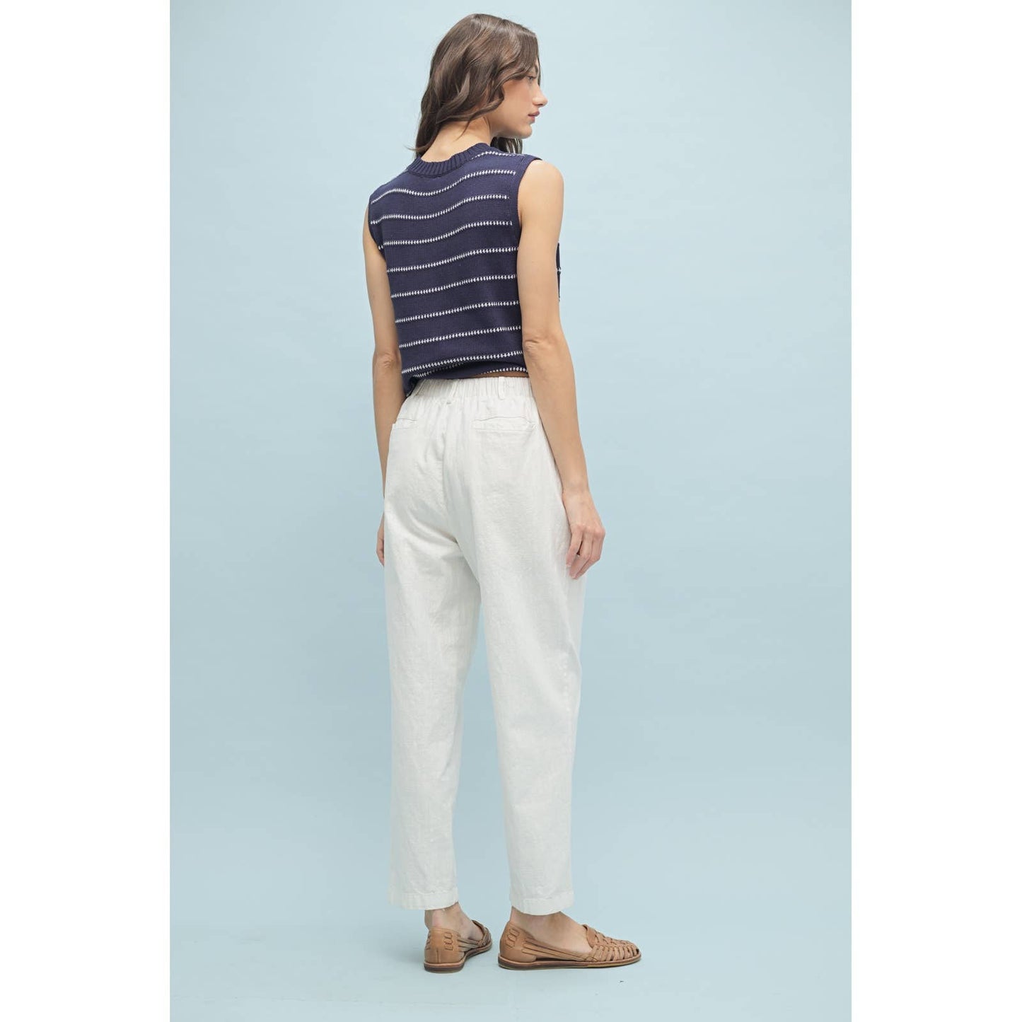 COTTON PLEATED PANTS