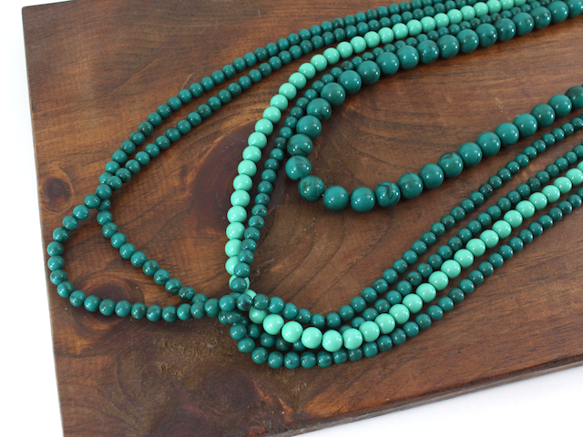 Multi Strand Beaded Polyresin Necklace