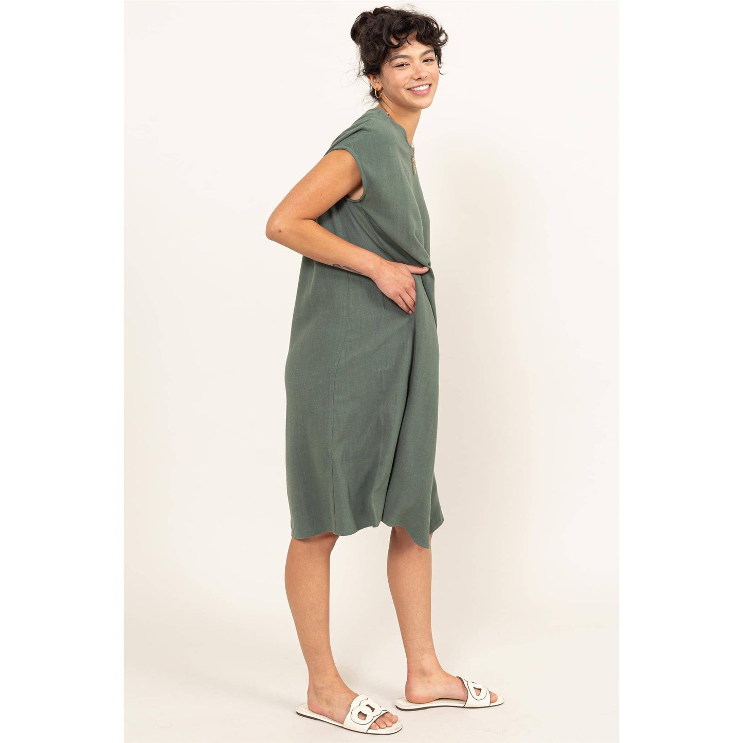 Linen Oversized Midi Dress