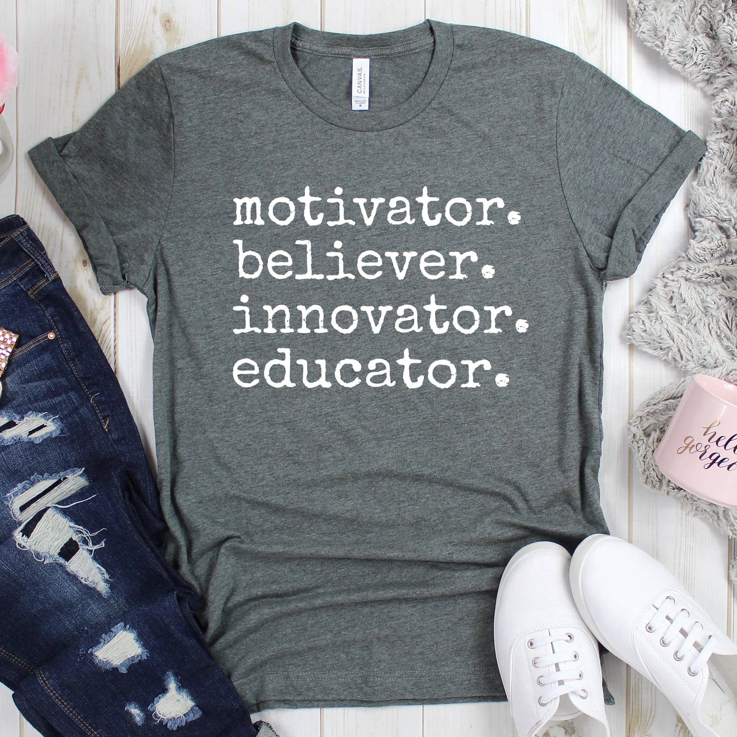 Motivator. Believer. Innovator. Educator. Teacher Shirt