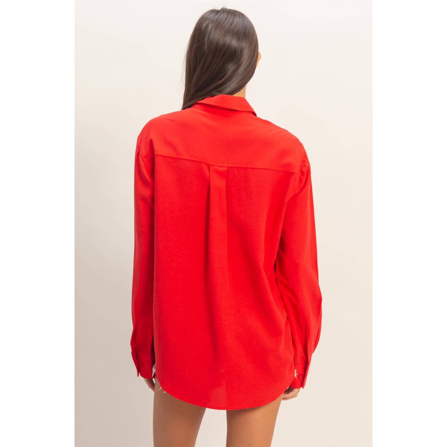 Linen Blend Button-Up Shirt