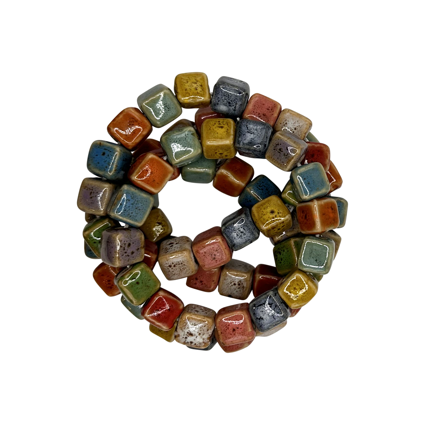Multi-Color Clay Beaded Stretch Bracelets