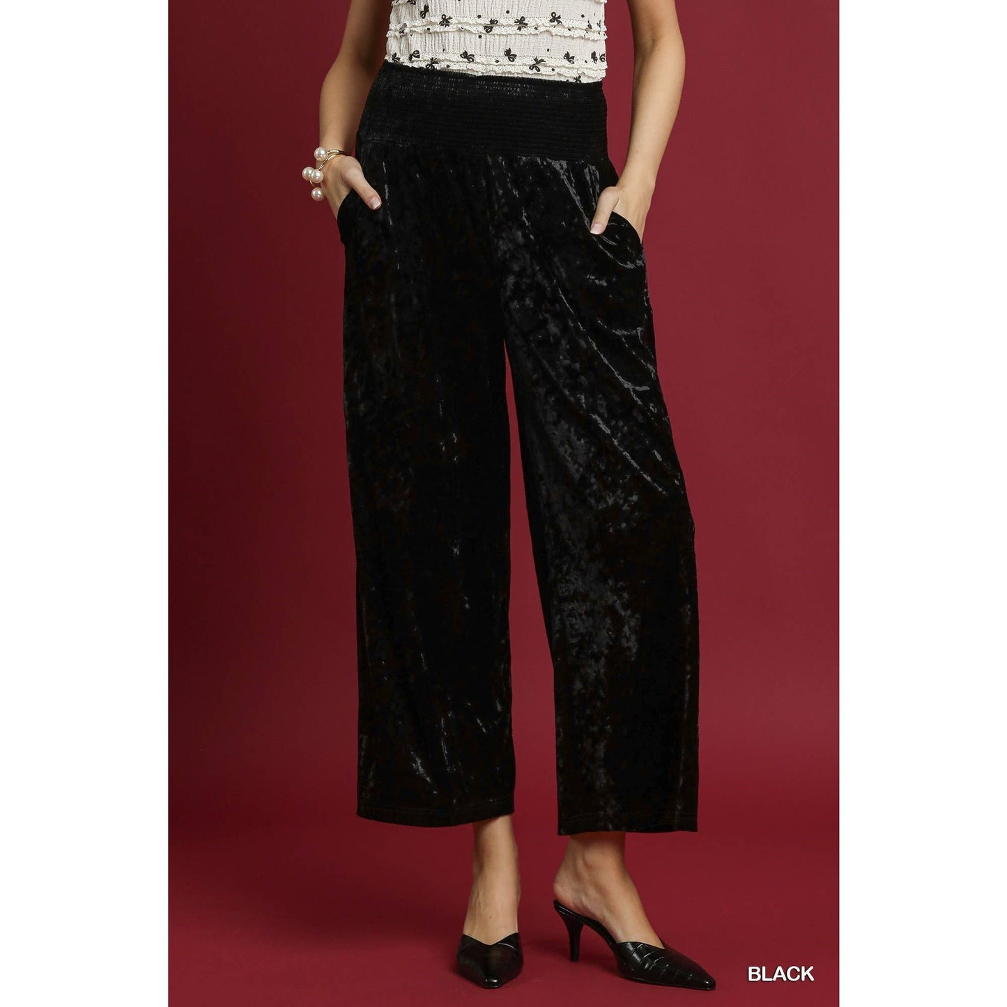Velvet Wide Leg Pants