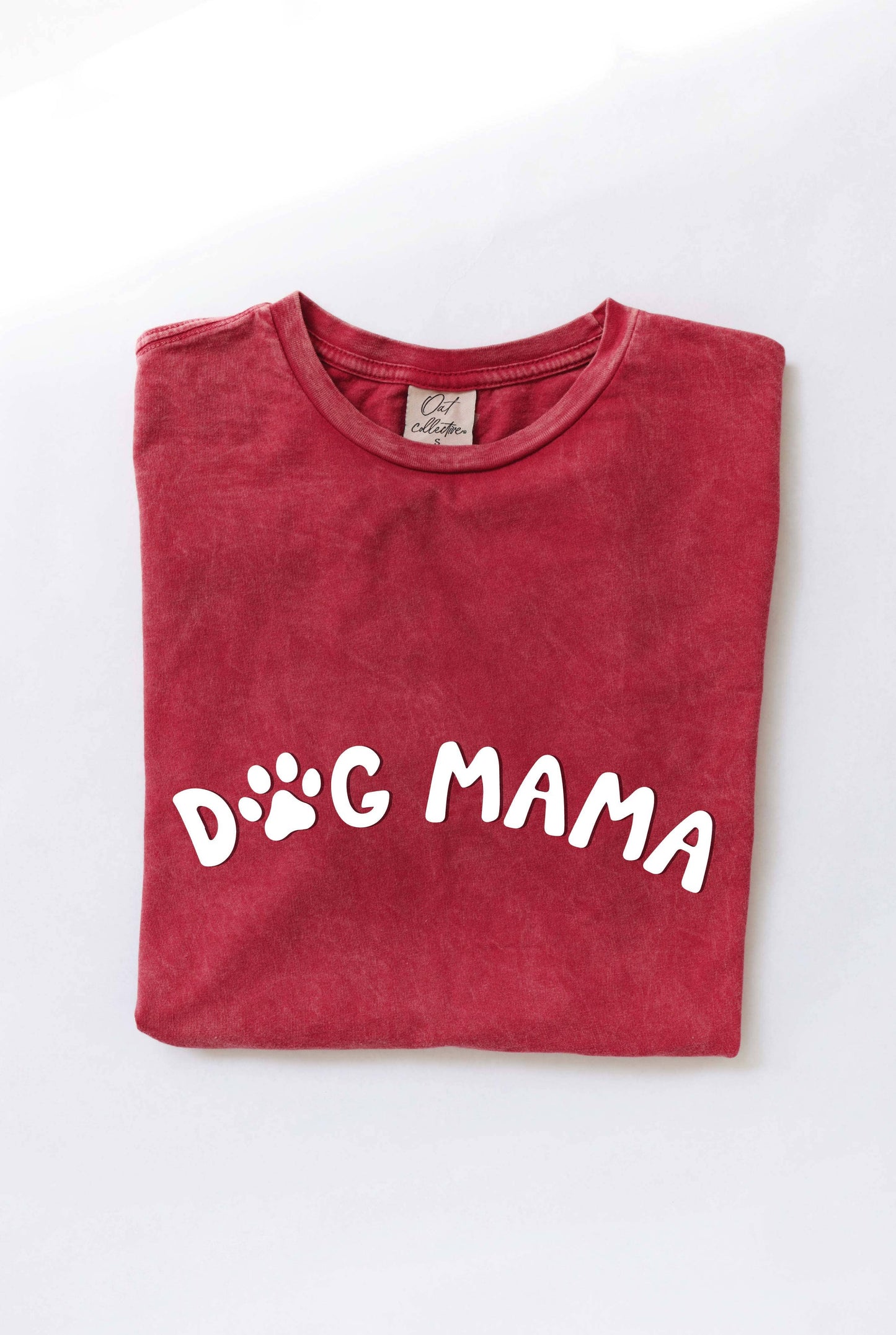 DOG MAMA Puff print Mineral Washed Graphic Top