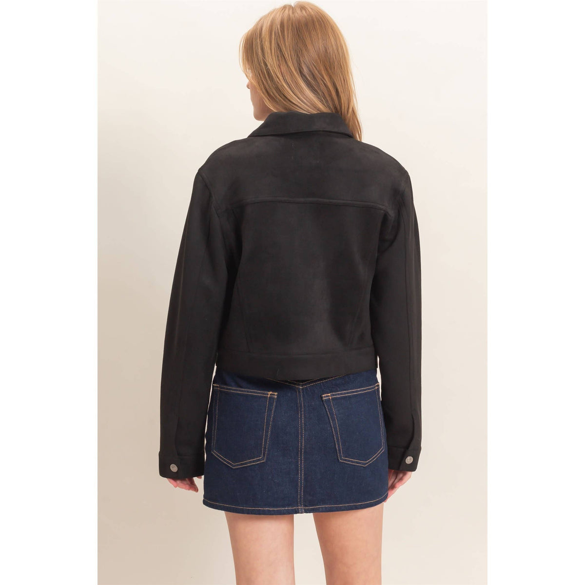 Button-Up Suede Jacket