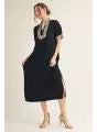 Solid Midi Dress