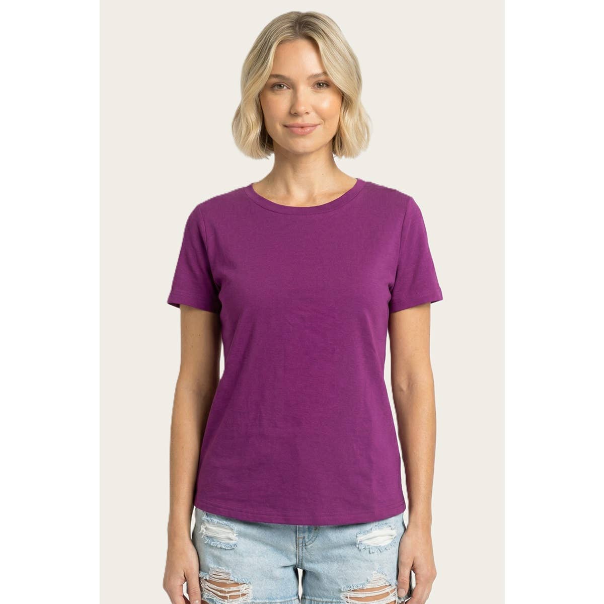 BASIC SOLID SHORT SLEEVE JERSEY TOP