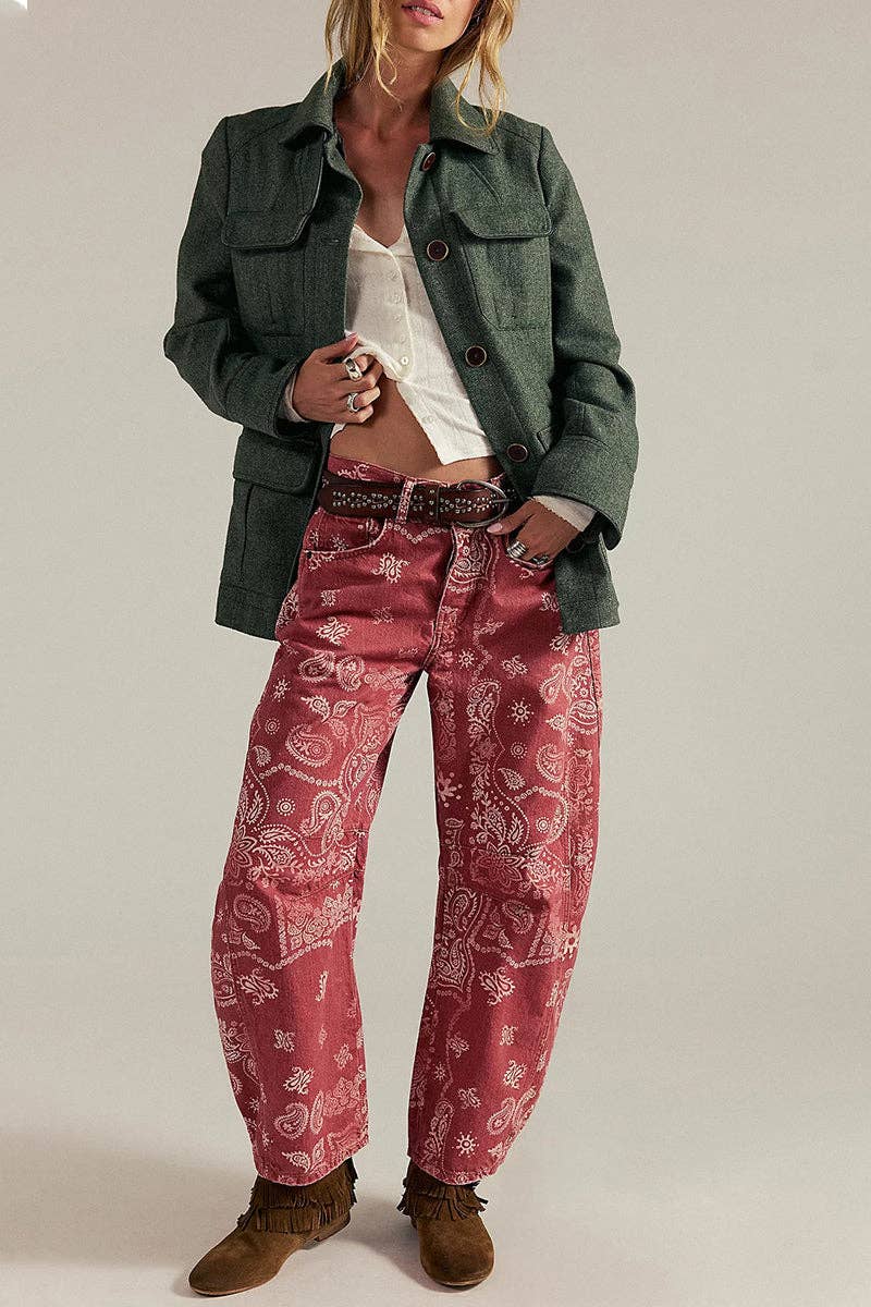 Paisley Barrel Pants