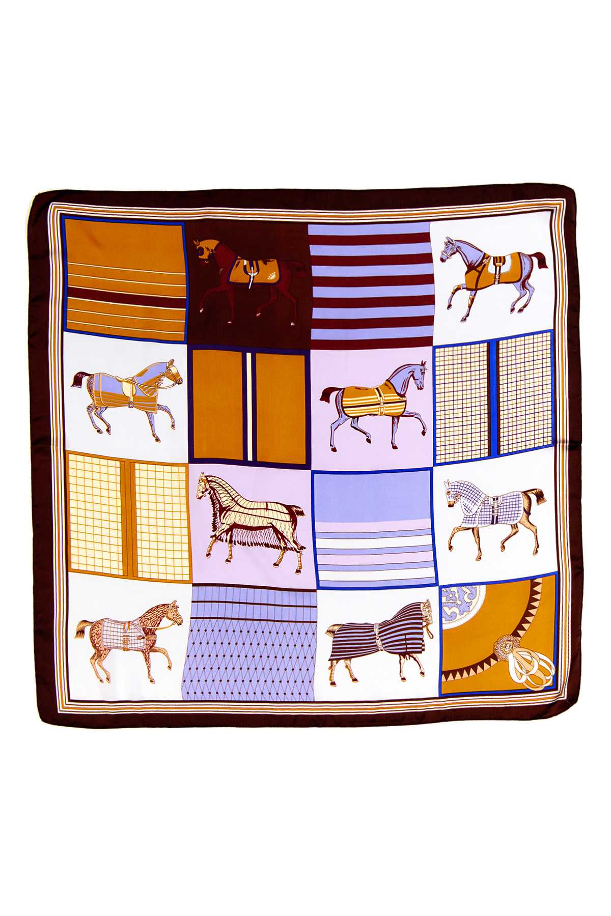 HORSE PRINTED SILKY BORDER BANDANA