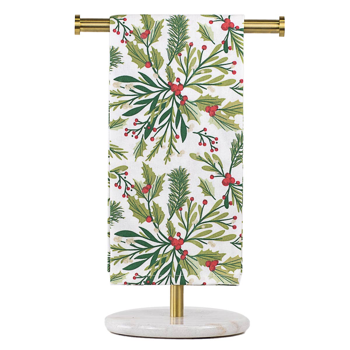 Holly Jolly Hand Towel   White/Multi   20x28