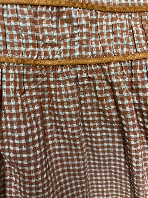 Terracotta Gingham Seersucker Blouse
