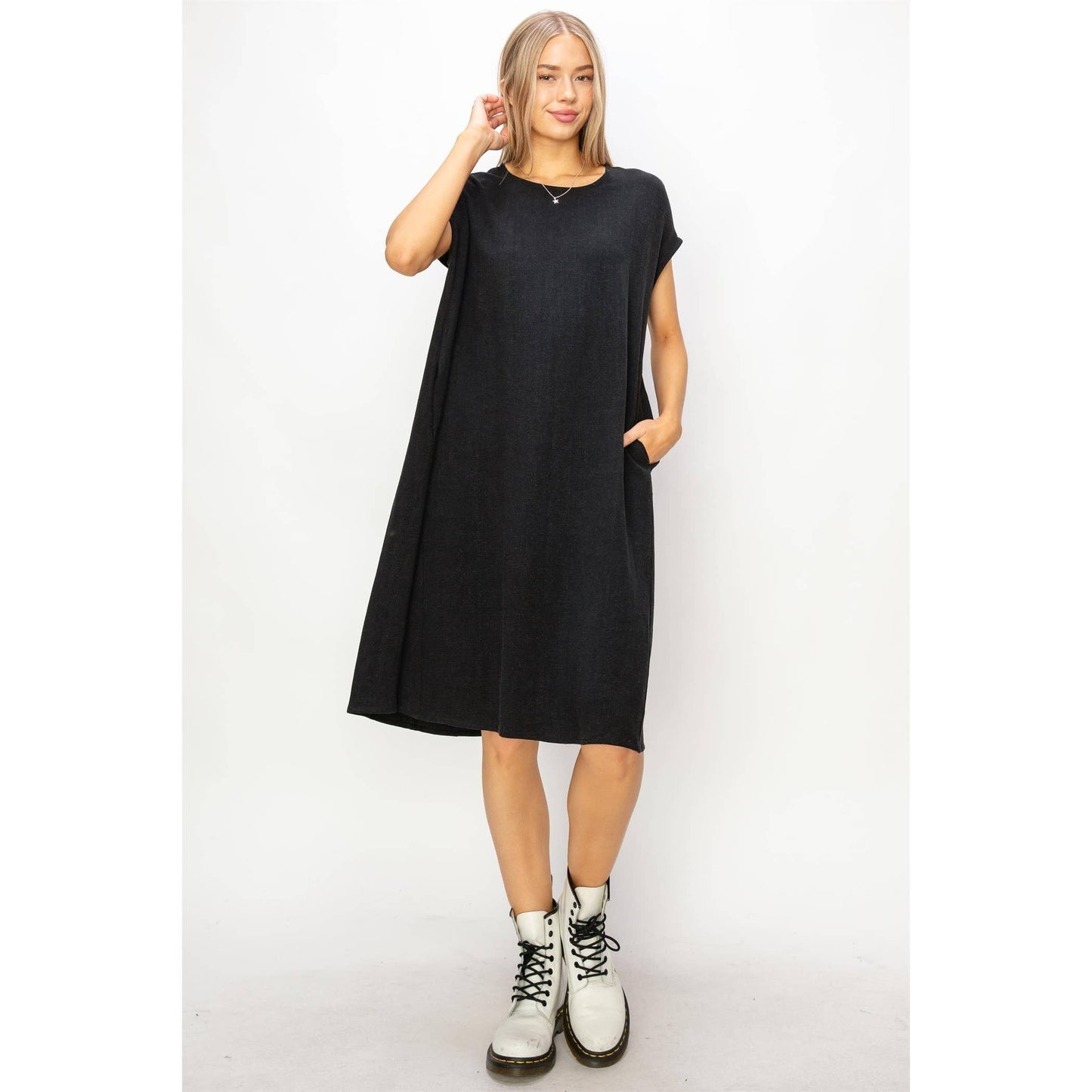 Linen Oversized Midi Dress