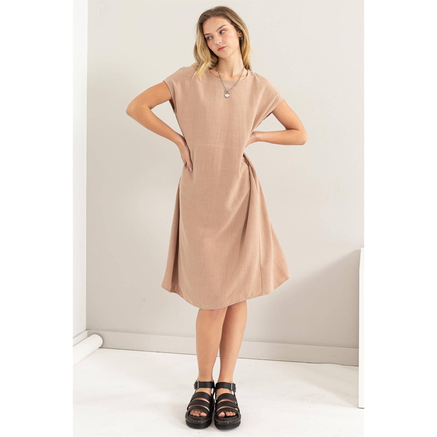 Linen Oversized Midi Dress