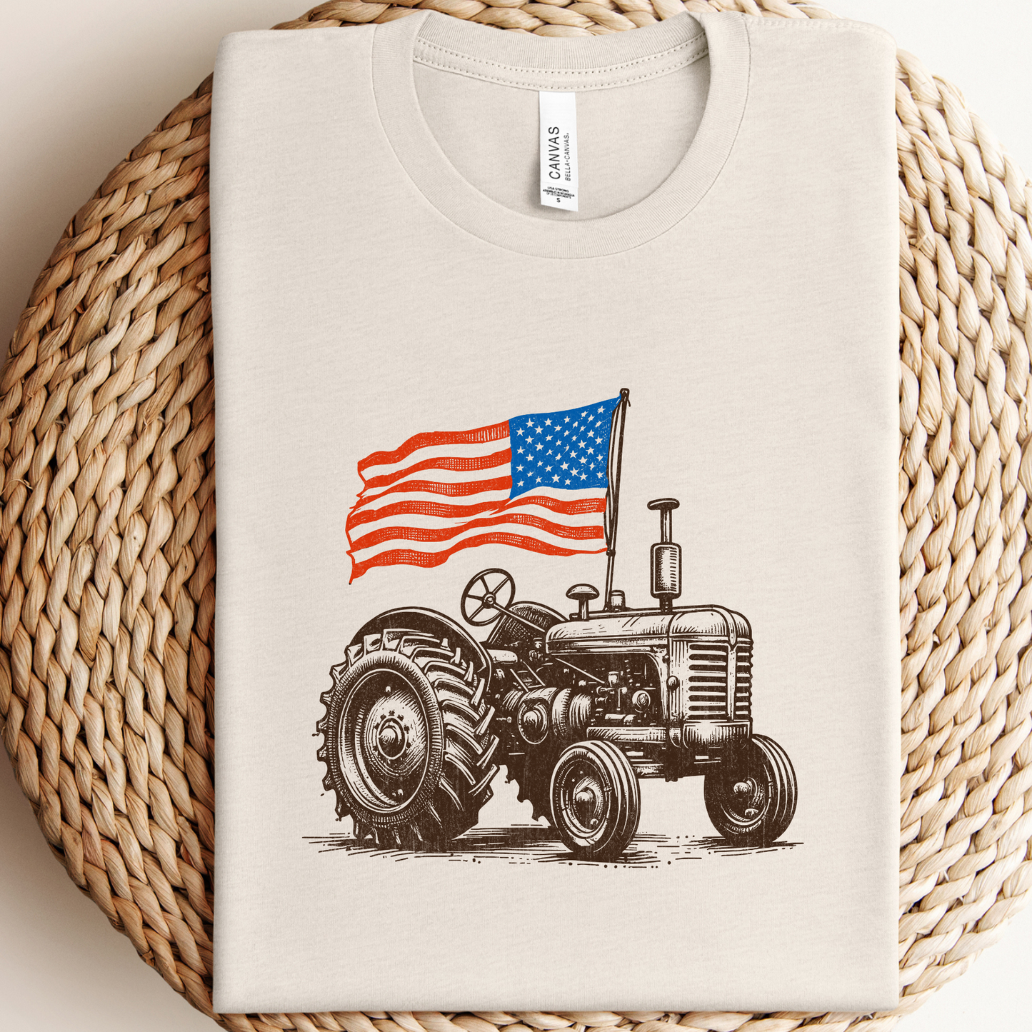 Vintage Flag Tractor Graphic Tee