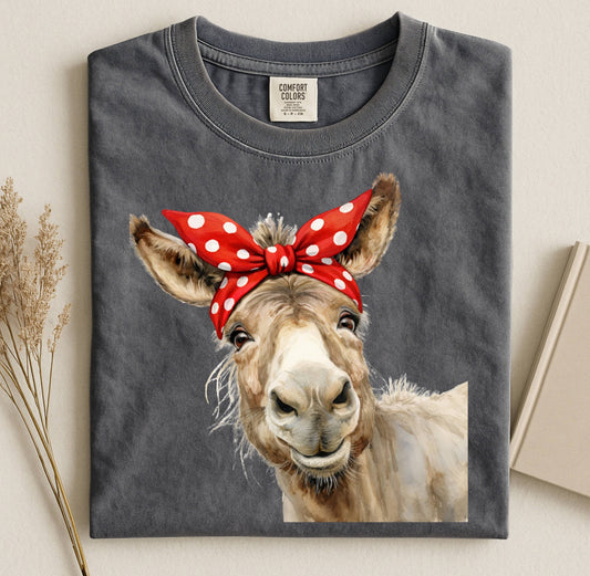 Trendy Girl Donkey with Bow  T-Shirt