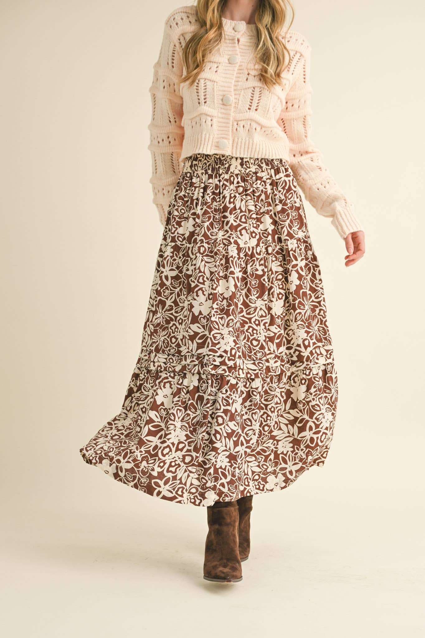 FLORAL PRINT  MIDI SKIRT