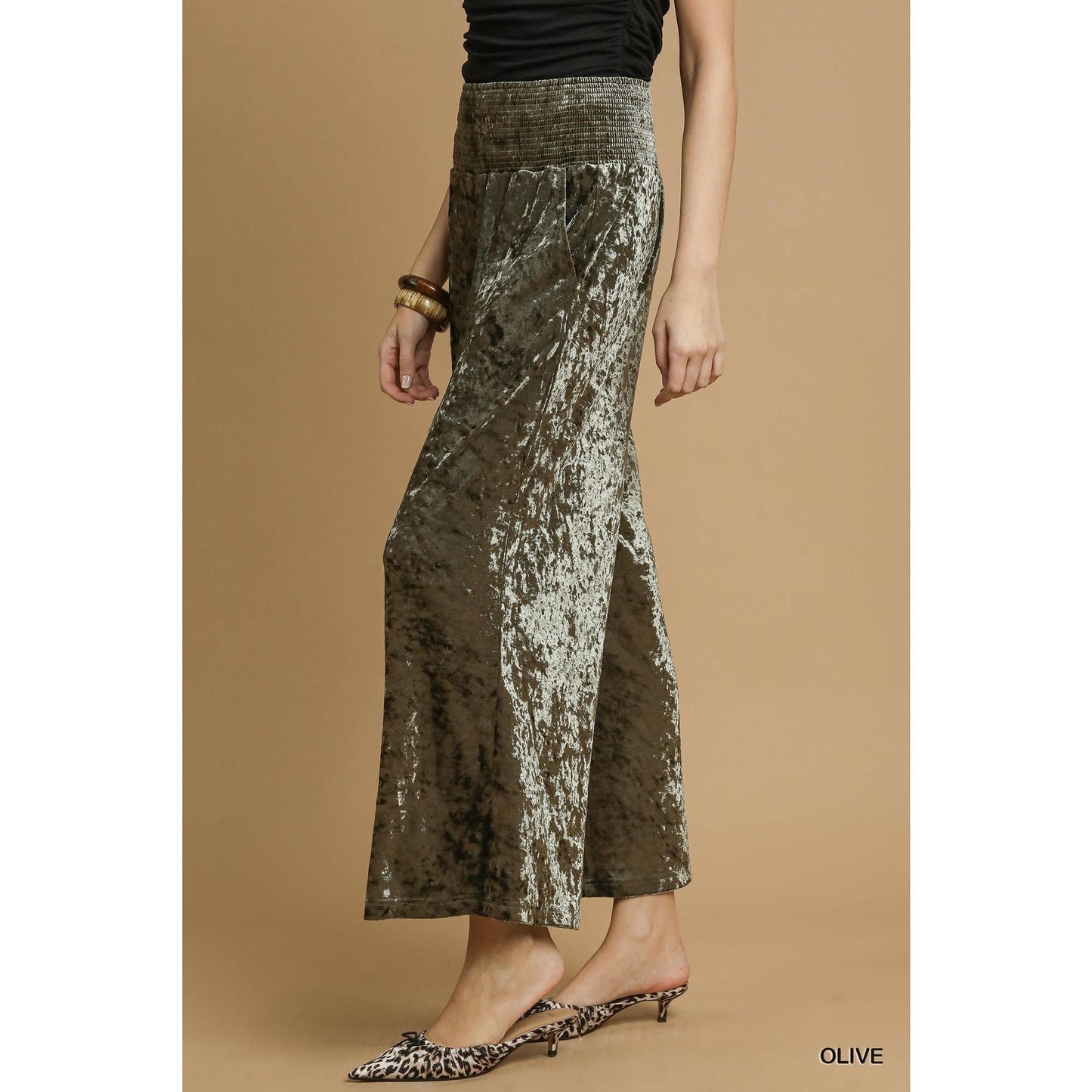 Velvet Wide Leg Pants