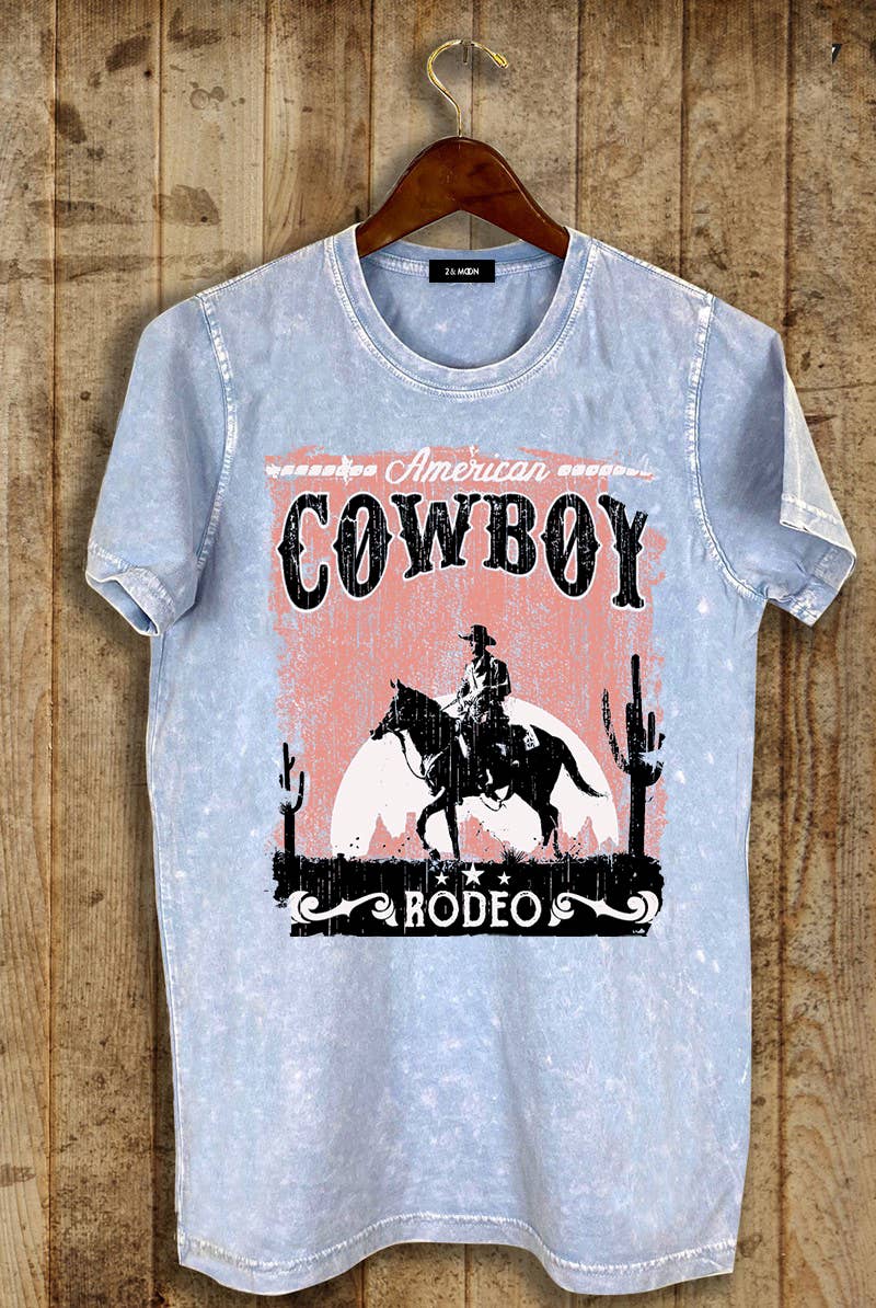 Mineral washed American Cowboy Graphic Tee