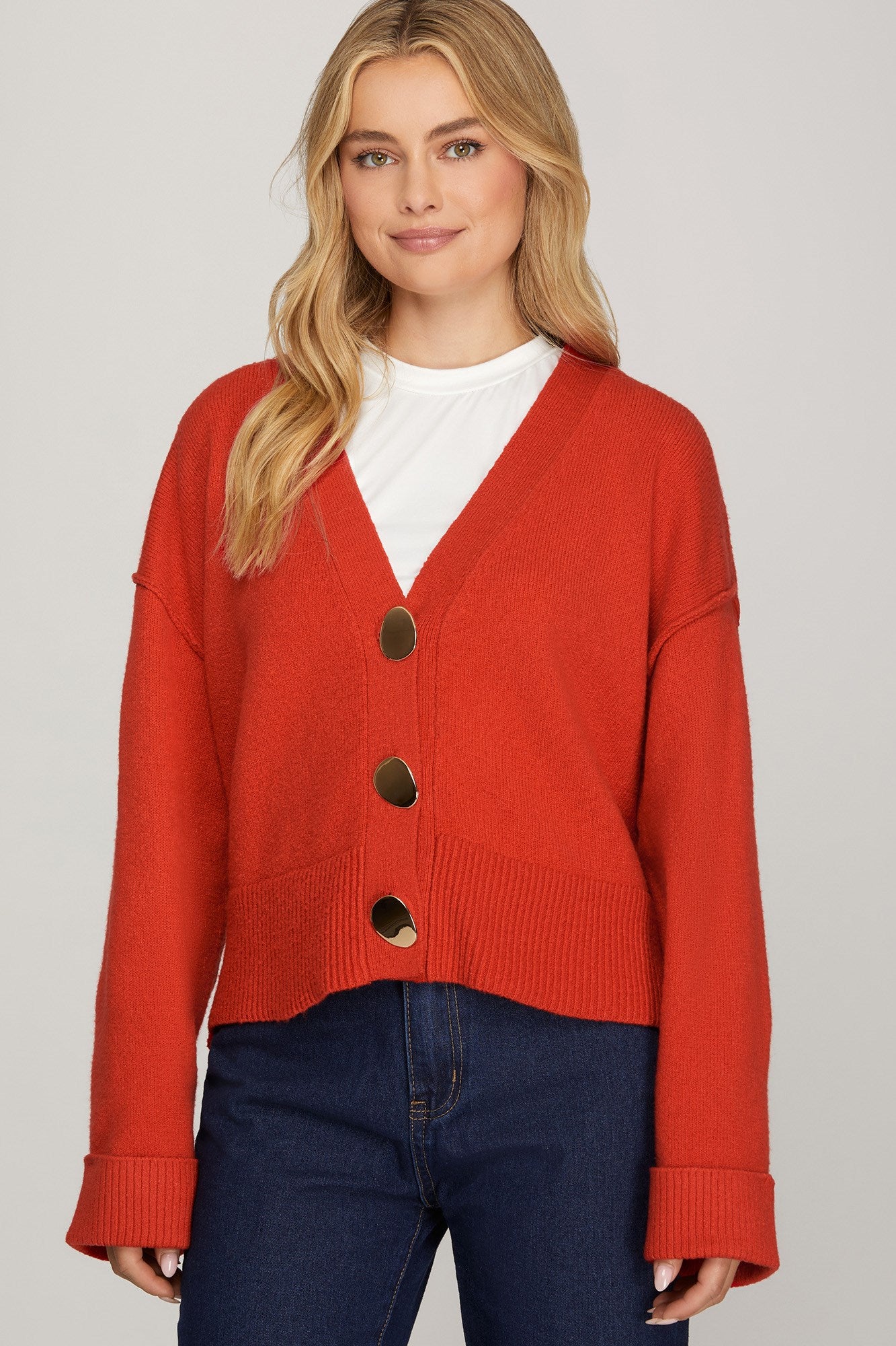 Button Down Knit Cardigan