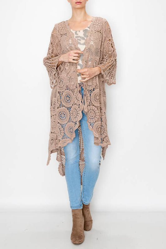 High-low Crochet Cardigan