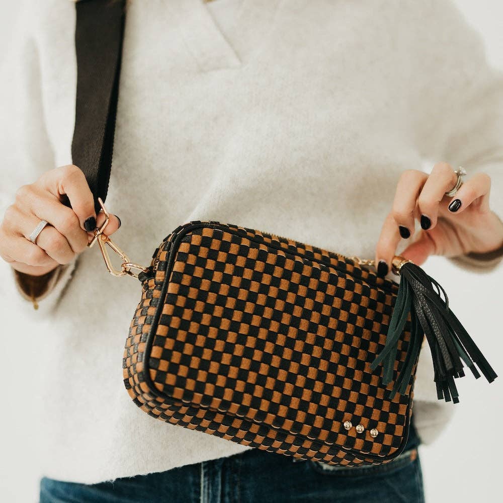 Woven Willow Camera Crossbody Bag
