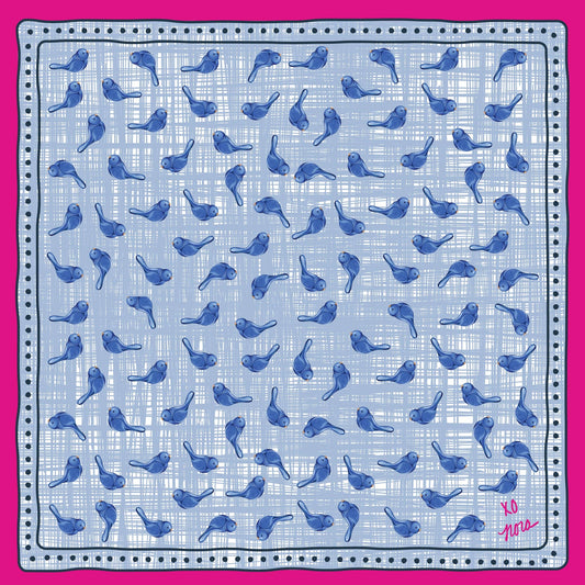 Blue Bird of Happiness Bandana Scarf