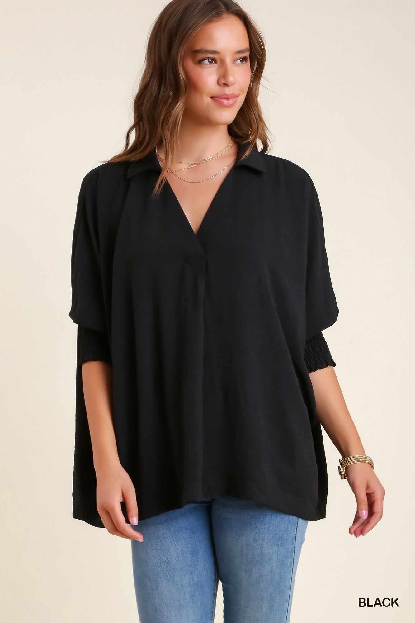 Textured Boxy Cut Blouse
