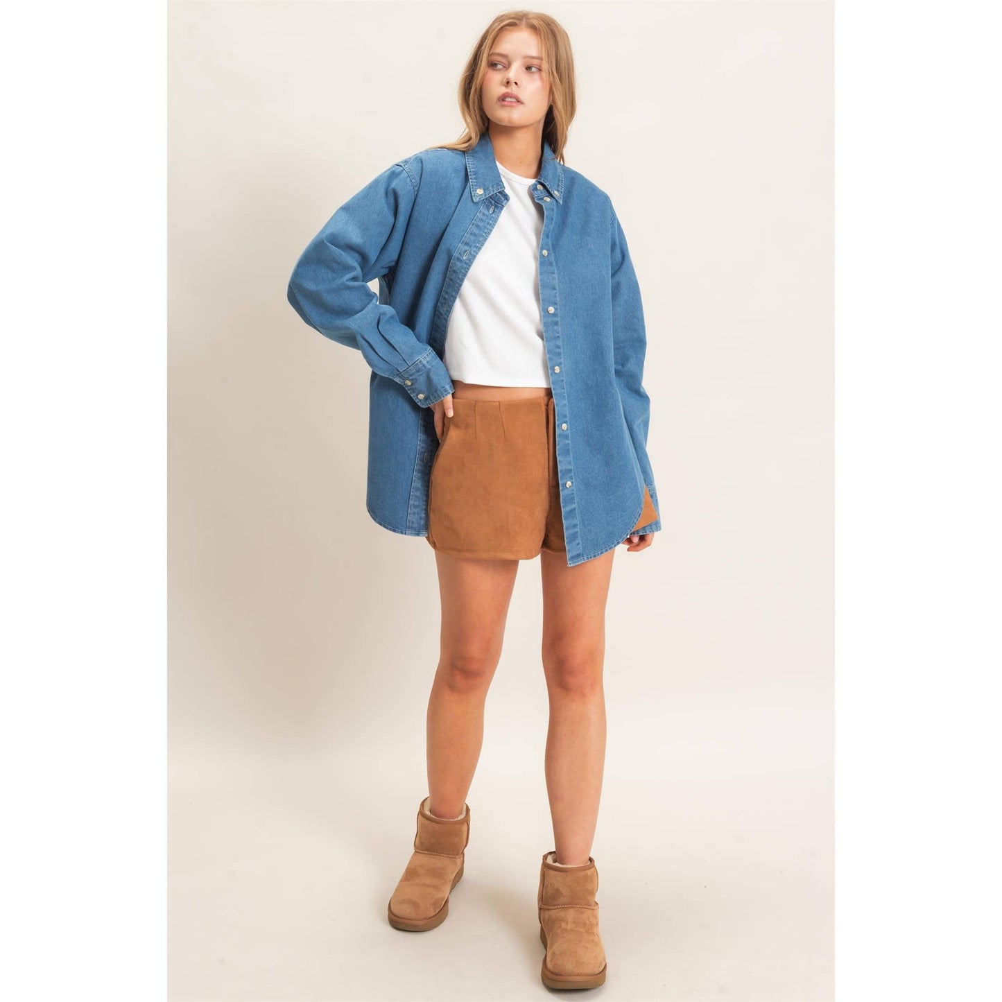 Button-Up Denim Shirt