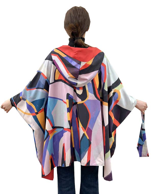 Red Picasso Reversible Rain Cape