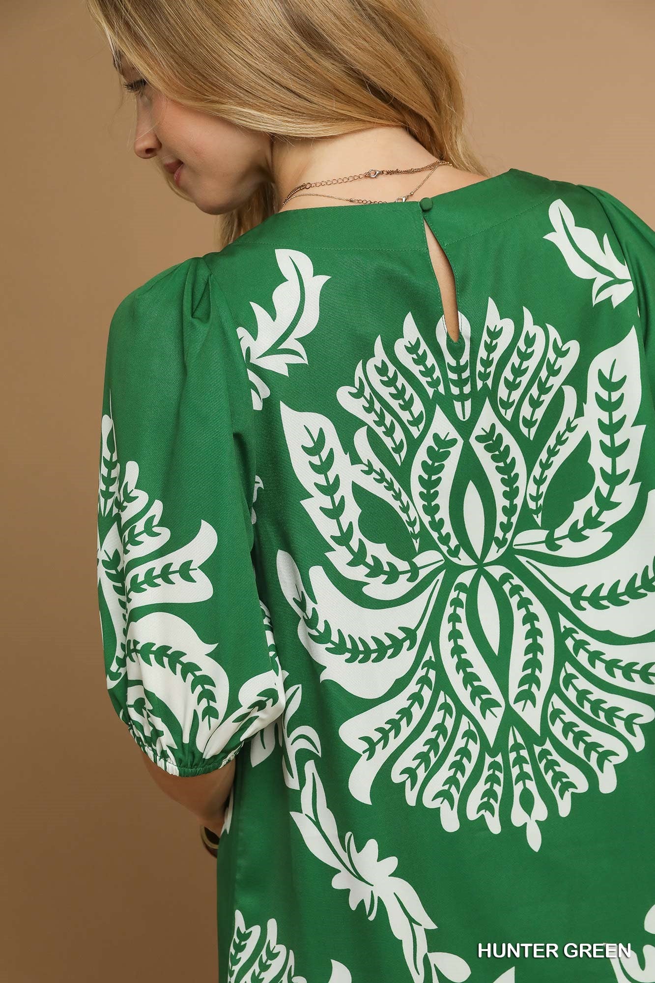 Bold Floral Puff Sleeve Mini Dress