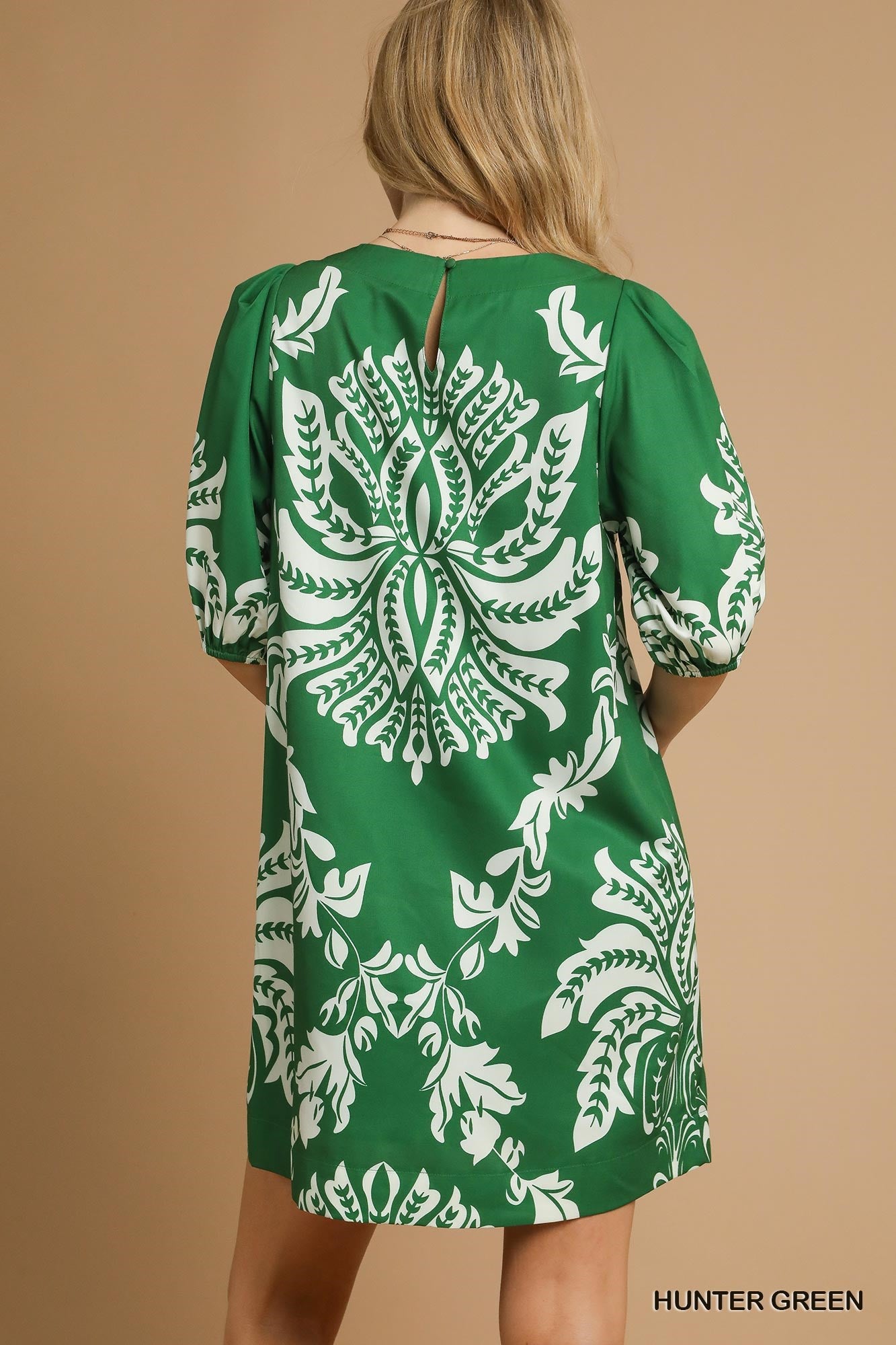 Bold Floral Puff Sleeve Mini Dress