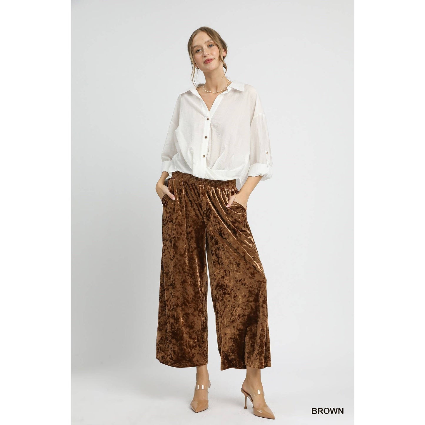 Velvet Wide Leg Pants