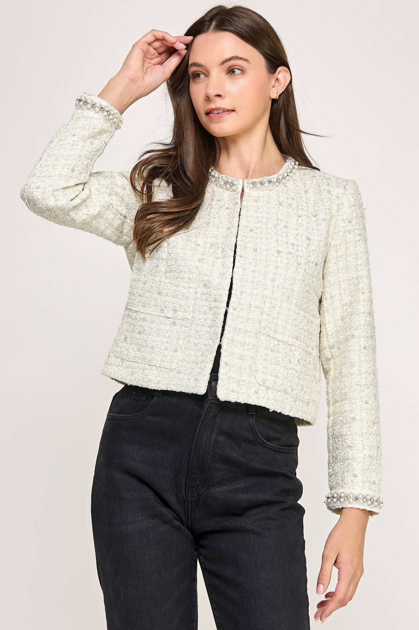 EMBELLISHED TWEED JACKET