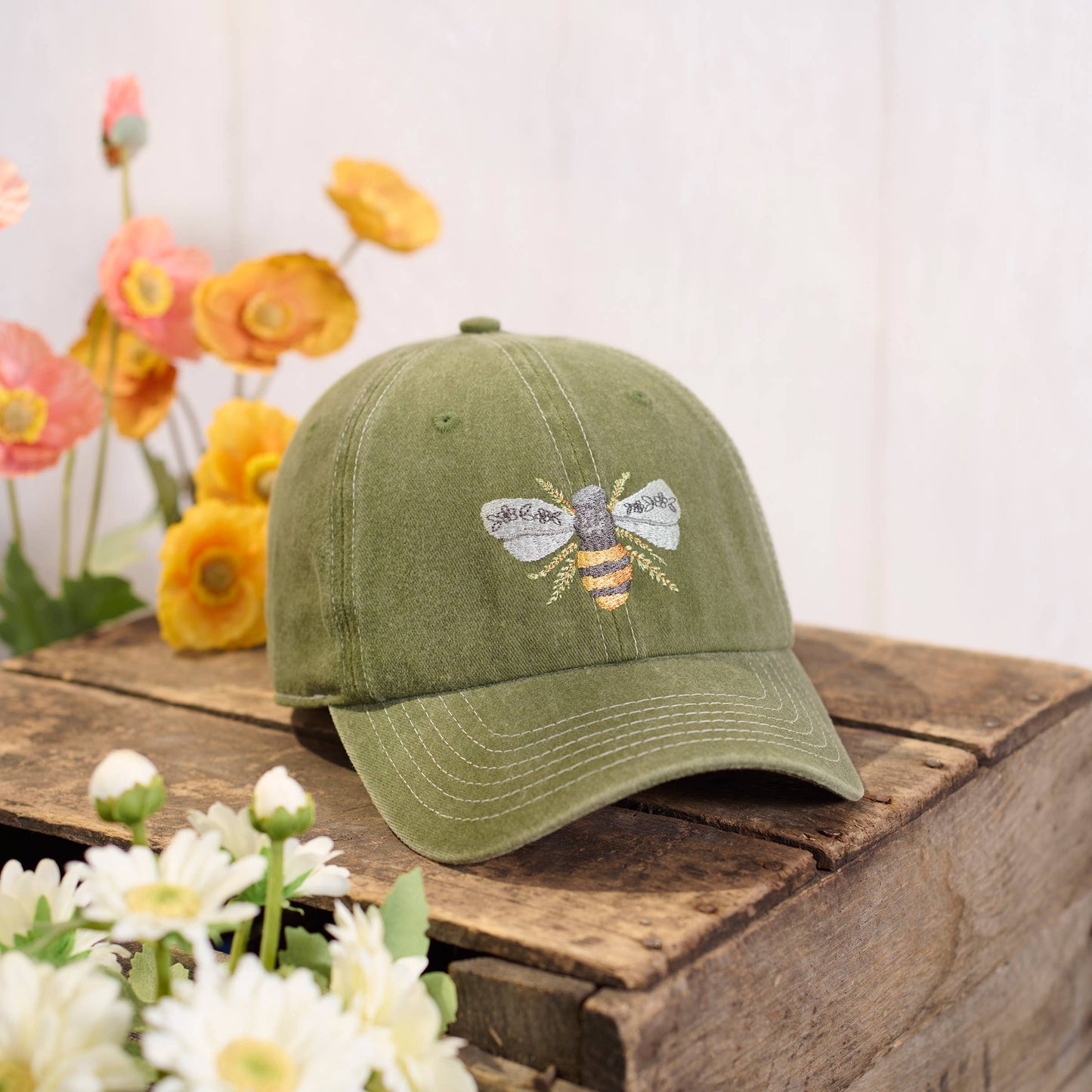 Green Bee Kind Baseball Cap
