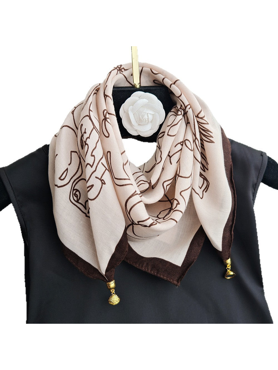 Line Art Square Scarf