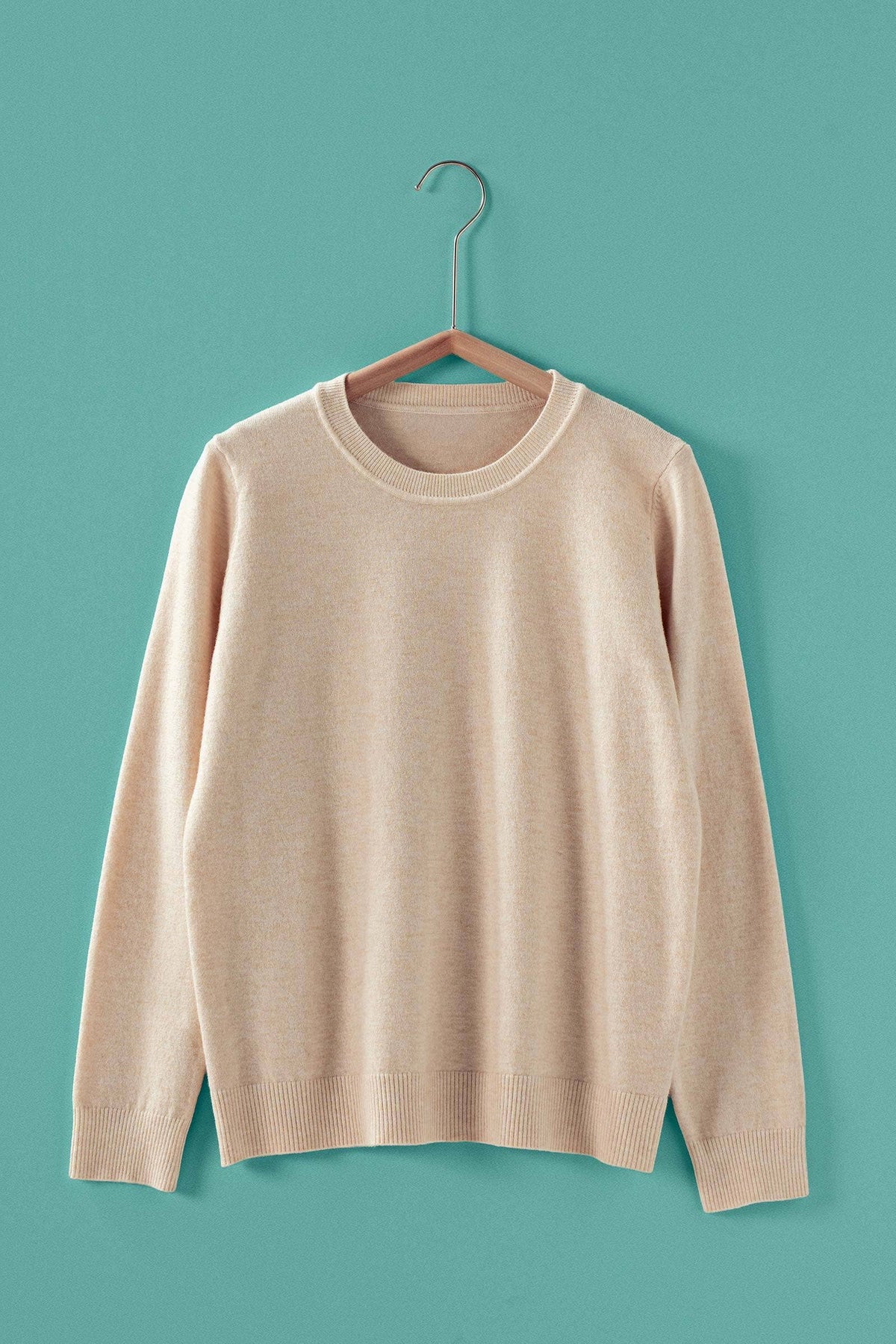 Soft Viscose Blend Crewneck Knit Pullover
