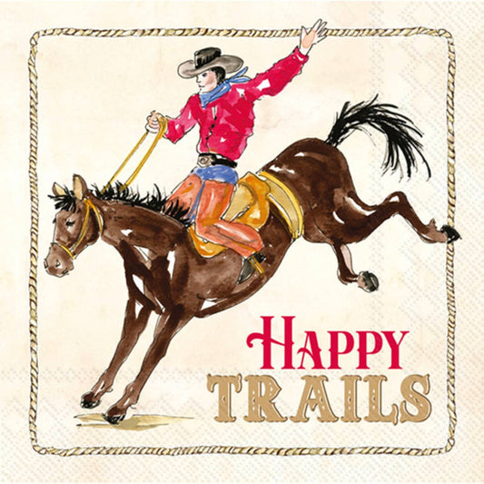Paper Cocktail Napkins Pack of 20 Happy Trails