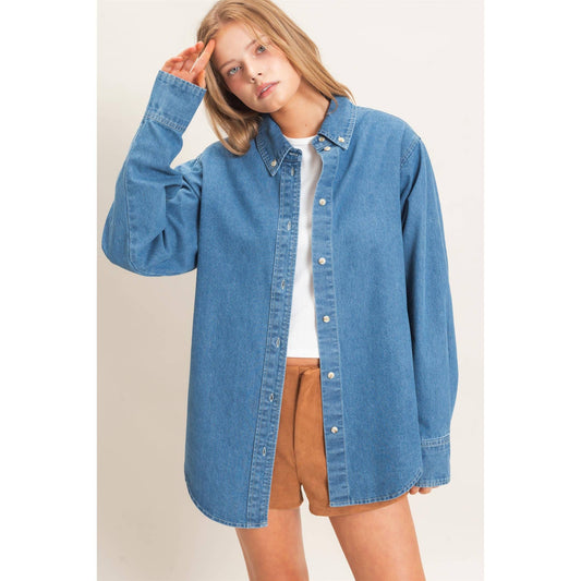 Button-Up Denim Shirt