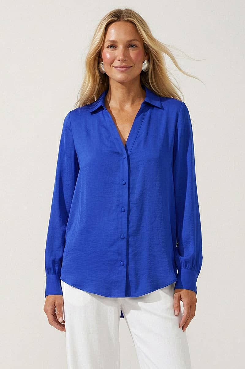 Classic V-Neck Button Down