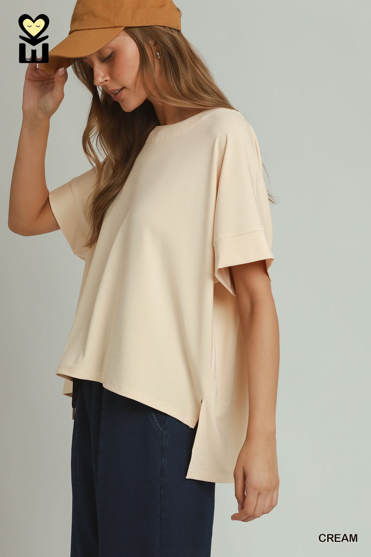 Tencel-Based Round Neck Short Sleeve Top